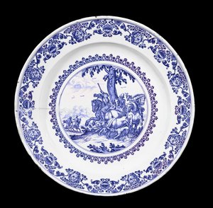 Plato de Moustiers, probablemente pintado por Gaspard Viry (1668-1720), c.1700 de French School